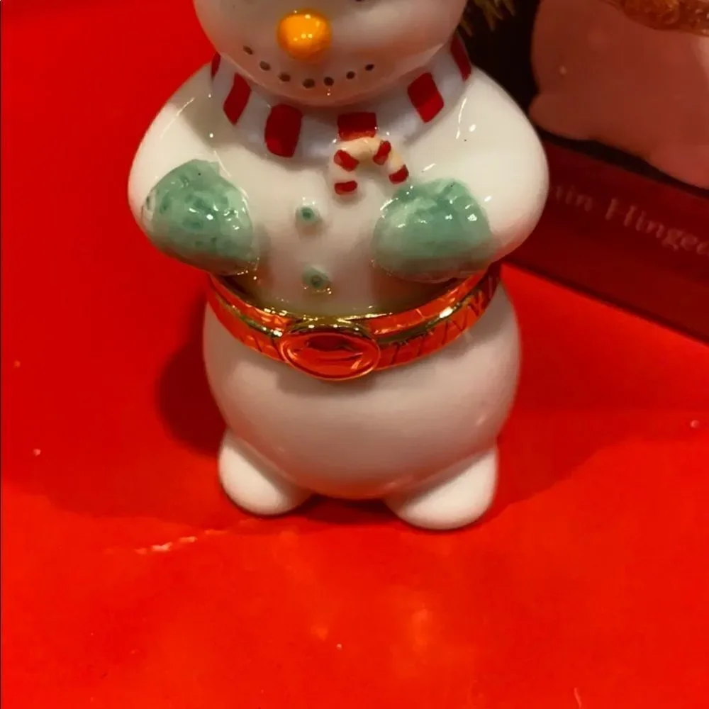 Hallmark porcelain hinged box snowman ornament